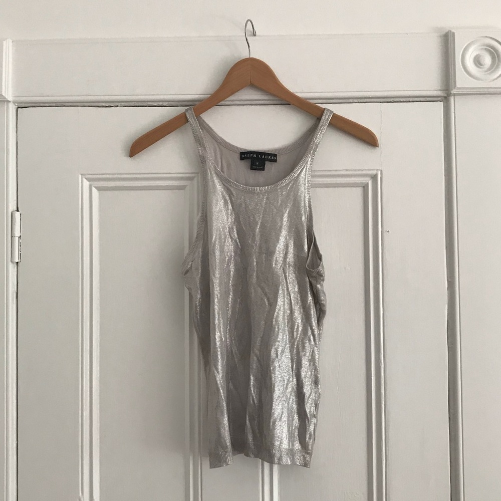 silver metallic top